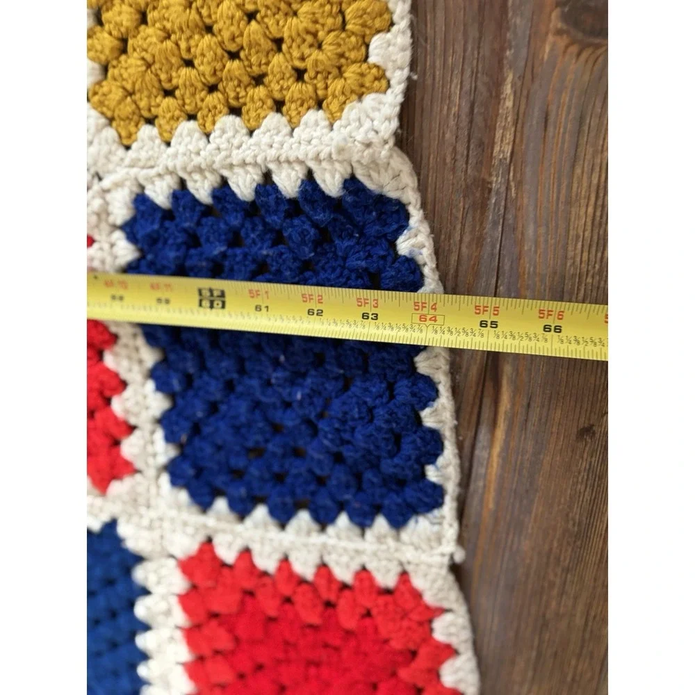 Granny‎ Square Crochet Afghan Blanket Sofa Throw Multi-Color 63
